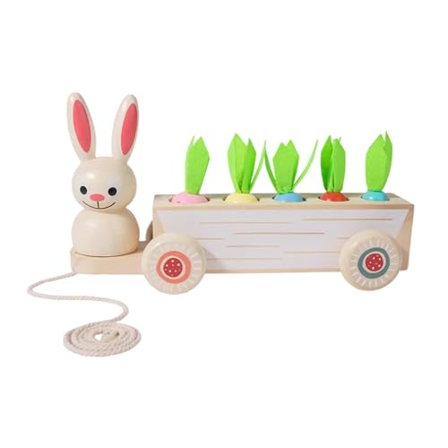 Holzkaninchen Und Karottenspiele Für Kinder Die Interaktives Lernen Und Elternbindung Ermutigen von FackLOxc