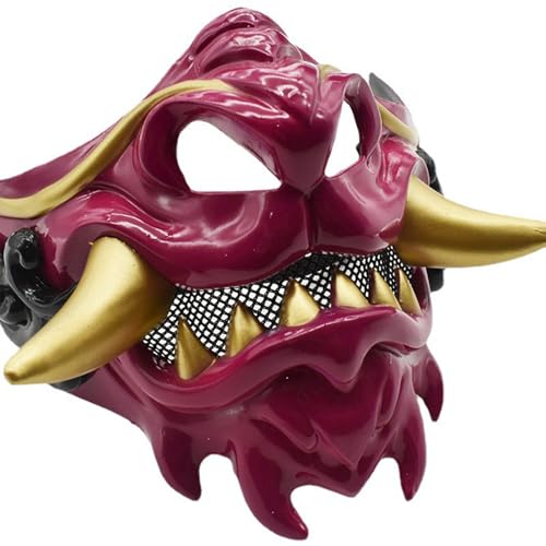 Maskerade Halloween-Kostüm, halbes Gesicht, japanische Party, Teufel, Samurais, Karneval von FackLOxc