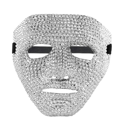 Skelettgesichtsmaske Halloween Skull Face Maske Masquerade Strasssteine ​​Maske Halloween Cosplay Accessoires Für Frauen Männer von FackLOxc