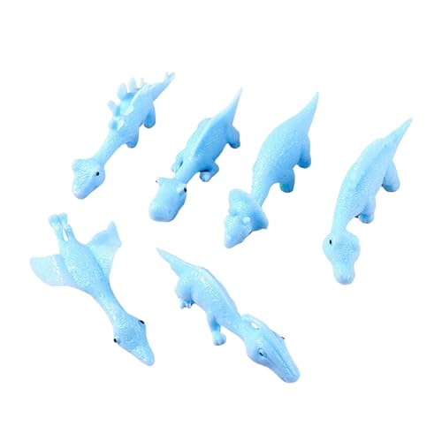 6 Stück Dinosaurier-Fingerspielzeug, dehnbarer Finger, Fliegender Dinosaurier, lustiges Gummi, dehnbar, Flick-Gummi, Tiere, Fliegender Dinosaurier, Partyzubehör, Geschenktüte Schöne (Blue, One Size) von Factorys