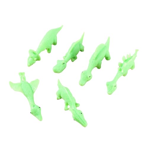 6 Stück Dinosaurier-Fingerspielzeug, dehnbarer Finger, fliegender Dinosaurier, lustiges Gummi, dehnbar, Flick-Gummi, Tiere, fliegender Dinosaurier, Partyzubehör, Geschenktüte Schöne (Green, One Size) von Factorys