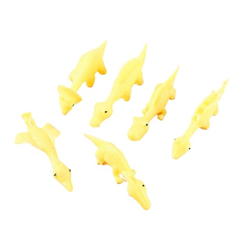 6 Stück Dinosaurier-Fingerspielzeug, dehnbarer Finger, fliegender Dinosaurier, lustiges Gummi, dehnbar, Flick-Gummi, Tiere, fliegender Dinosaurier, Partyzubehör, Geschenktüte Schöne (Yellow, One Size) von Factorys