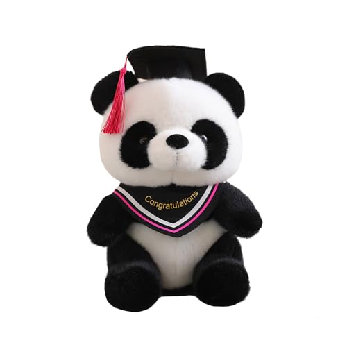 Factorys Abschluss-, Plüschtier, Geschenk, Doktor-Schal, Panda-Puppe, Schal, Panda-Plüschtier, Abschlussgeschenk, Dekoration für die Abschlusssaison Puppenzubehör Set (Hot Pink, A) von Factorys