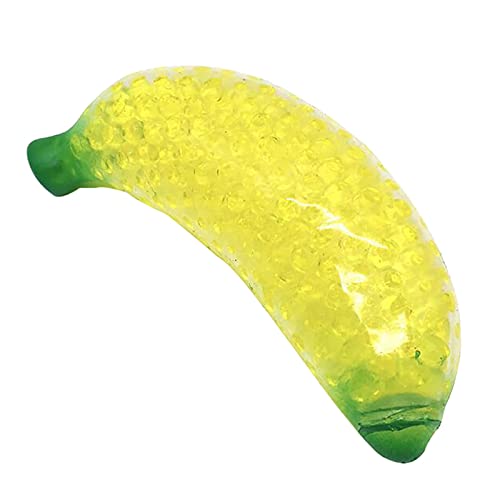 Frucht-Bananen-farbige Perlen Druckreduzierende weiche Gummiperlen Blase Große Perlen und Bälle Stretching-Spielzeug ADHS Erwachsene Und Kindern (Yellow, One Size) von Factorys