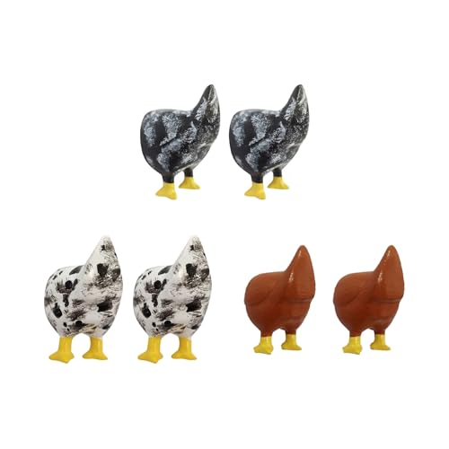 Factorys Huhn-Hintern-Magnet, Kühlschrank-Dekoration, Huhn-Hintern-Geschenk, lustiges Hühner-Hintern-Geschenk, lustige Hühner-Hintern-Kühlschrank-Magnet-Dekoration (6 Stück) (Beige, One Size) von Factorys