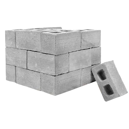 Factorys Mini-Zement-Ziegel zum Selbstbauen in Grau für Ihre Wand, 32 Stück, Mini-Bildung Bausteine Kompatibel Technik (Dark Gray, One Size) von Factorys