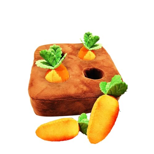 Factorys Ostergeschenk für Hund oder Partner mit Kindern, interaktives Hundespielzeug, Karotten-Schnüffelmatte für Hunde, Plüsch-Puzzlespielzeug, 2-in-1, rutschfeste Baby (Orange, One Size) von Factorys