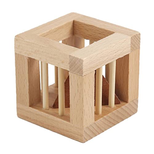 Factorys Playing 2022 Secret Pyramides Holz Brain Teaser Intelligenzpuzzle IQ Cube Trick 3D Kinderspielzeug (Khaki, One Size) von Factorys
