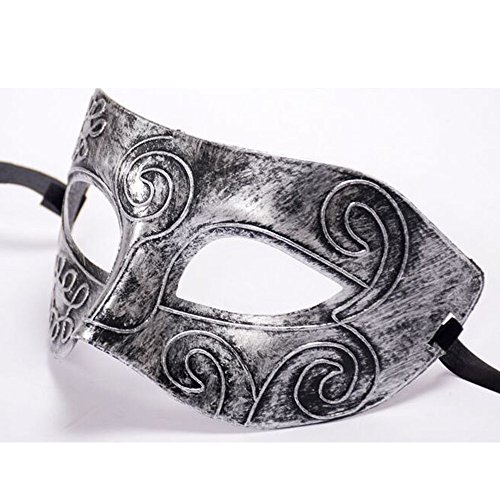 Playing Boy Maskerade – Retro Silber Halloween Party römische Maske Gesichts Home Decor (As shown, One Size) von Factorys