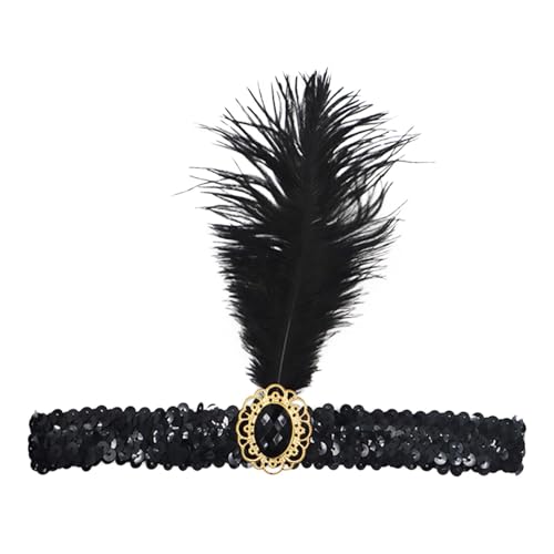 Vintage Haarbänder Schwarze Feder Kopfschmuck, 1920s Damen Feder Stirnband, 20er Jahre Feder Haarband, Gatsby Kostüm Feder Flapper Stirnband Karneval Fasching Kostüm Accessoires Vintage Haarbänder Schwarze Feder Kopfschmuck, 1920s Damen Feder Stirnband, 20er Jahre Feder Haarband, Gatsby Kostüm Feder Flapper Stirnband Karneval Fasching Kostüm Accessoires von Factorys
