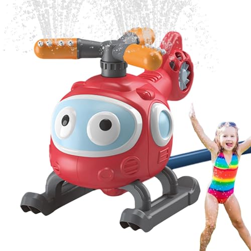 Cartoon-Sprinkler, Helikopter-Sprinkler für Kinder,Wassersprinkler-Helikopter-Spielzeug - 45-Grad-Drehung Wasserdruck-Sprinkler, rotierendes Sprinklerspielzeug, Kindersprinkler-Hofspaß von Facynde