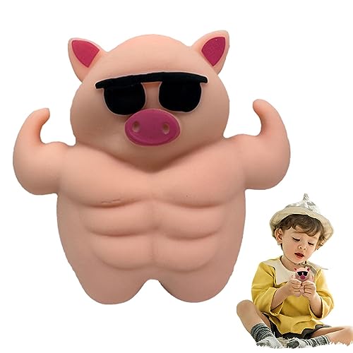 Dehnbares Schwein-Stressspielzeug,Stretch Tier Relief Schwein - Neuartiges mit Sand gefülltes Muskelschwein, lustiges Schweine-Kneifspielzeug, mit Sand gefülltes Schweinespielzeug, von Facynde