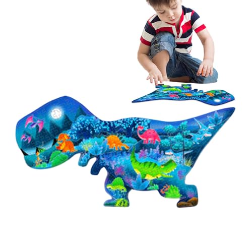 Dinosaurier-Puzzles für Kinder,Dinosaurier-Puzzles für Erwachsene | Große leuchtende Rätsel | Pädagogisches Tierpuzzle, 200 Teile Bodenpuzzle für Kinder im Alter von 3–8 Jahren, von Facynde