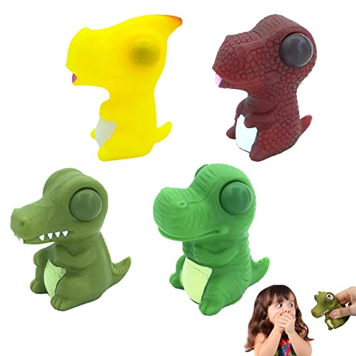 Eye Popping Squeeze-Spielzeug | Mini Animal Squishes Toys 4er Set | Lustiges Dekompressions-Dinosaurier-Fidget-Spielzeug, Stressabbau, knallende Augen, Spielzeug, von Facynde