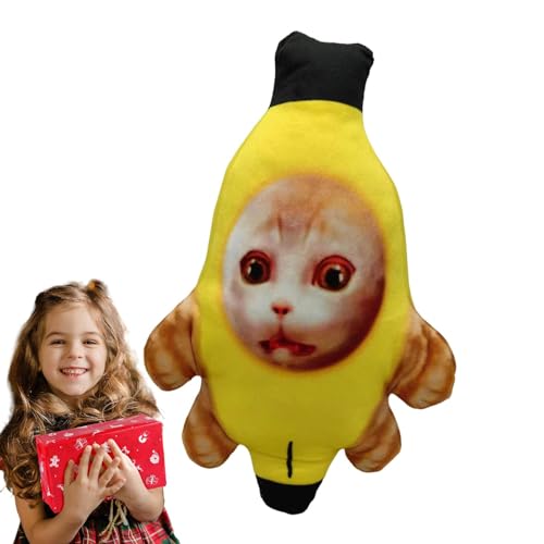 Facynde Bananenkatzenspielzeug, Bananenkatzenplüsch - Weinender Bananenkatze-Plüsch-Schlüsselanhänger - Bananen-Katzen-Plüsch-Schlüsselanhänger, trauriger, lustiger von Facynde