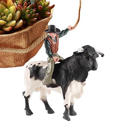 Facynde Cowboy-Reitender Stierfigur, simuliertes wildes spanisches Bullfighter-Rindermodell – Rodeoes-Kollektion, Spielset, Vorschule, Wissenschaft, pädagogisches Lernen, kognitive Requisiten, von Facynde