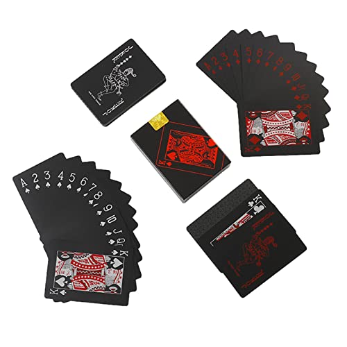 Facynde Einzigartig kühles Schwarzes Poker Wasserdichtes Plastik Pokerkarten, Poker Karten Set, Playing Cards von Facynde
