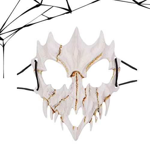Facynde Halloween-Tierskelett-Gesichtsabdeckung,Gruseliger Tierschädel Kopfbedeckung Cosplay Requisiten - Halloween Maskerade Requisiten Cosplay Zubehör von Facynde