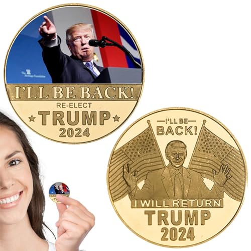Facynde Trump-Münze | Vergoldetes Trump-Wahlkampfgeld,Goldmünzen, Herausforderungsmünzen, Sammlergeschenk für die Münzsammlung, Erinnerungsgeschenk für die patriotische Sammlung von Facynde