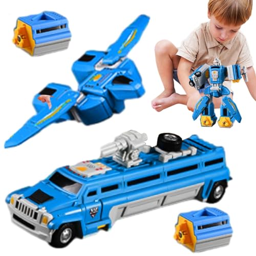 Facynde Verwandelnder Autoroboter, BAU-LKW-Spielzeug - Magnetische Bauroboterfahrzeuge verwandeln Sich | 9-teiliges multifunktionales Baufahrzeug-Set, Lernspielzeug für Jungen, Mädchen, Kinder von Facynde