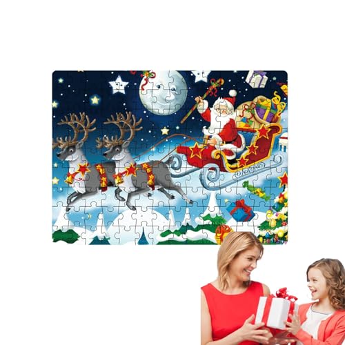 Facynde Weihnachtsmann-Puzzle - Weihnachts-Weihnachtsmann-Rätsel,Großes Puzzle Winter-Weihnachtsmann-Dekoration für Mädchen, Kinder, Kinder im Alter von 2–8 Jahren von Facynde