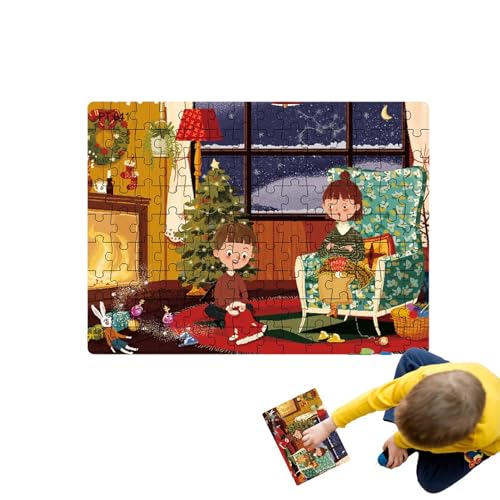 Facynde Weihnachtspuzzle, Puzzles aus Pappe, Großes Puzzle Winter-Weihnachtsmann-Dekoration für Mädchen, Kinder, Kinder im Alter von 2–8 Jahren von Facynde