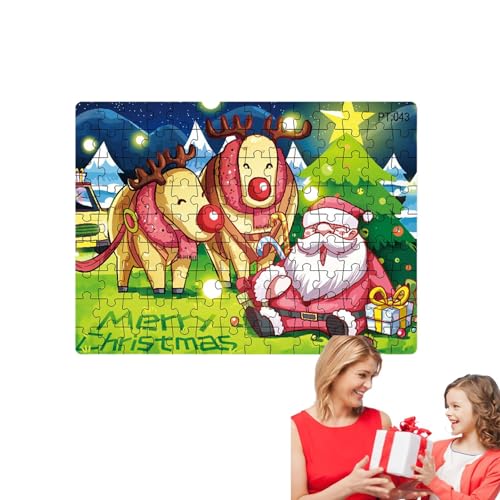 Facynde Weihnachtsrätsel - Puzzles aus Pappe - Großes Puzzle Winter-Weihnachtsmann-Dekoration für Mädchen, Kinder, Kinder im Alter von 2–8 Jahren von Facynde