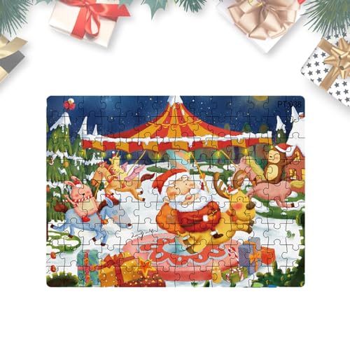Facynde Weihnachtsrätsel - Weihnachts-Weihnachtsmann-Rätsel,Großes Puzzle Winter-Weihnachtsmann-Dekoration für Mädchen, Kinder, Kinder im Alter von 2–8 Jahren von Facynde