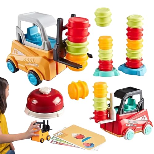 Ingenieur-Gabelstapler-Transportspiel, Forklift Frenzy-Spiel Abschlepper Spielzeug Mit Rennwagen Sound Und Licht Fahrzeuge Spielzeug Geschenk Für Kinder von Facynde