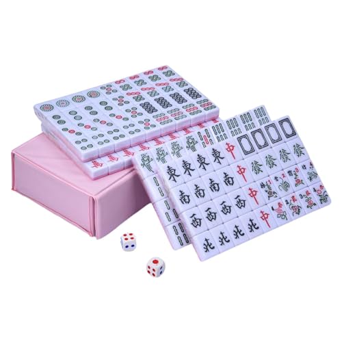 Majongsteine Spiel, Mini Mahjong Spiel, Traditionelles Chinesisches Majong Spiel, Tragbarer Mahjong Brettspiel Set Mahjong Steine Spiel Tiere, Mit Tischmatte Aufbewahrungstasche Für Reisen, Camping von Facynde