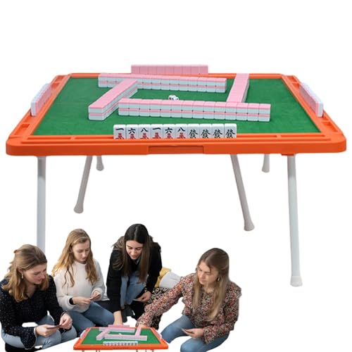 Mini-Reise-Mahjong-Set, chinesisches Mahjong-Spielstein-Set | Glatte Polier-Spielsteine ​​ - Stabiles Reise-Mahjong-Set mit Tischbeinen, Reisespielset für die Freizeit mit der Familie von Facynde