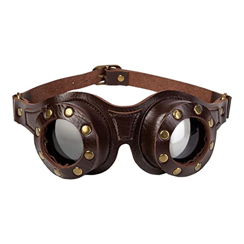 Steampunk-Brille, Steampunk Pilotenbrille, verstellbar, Retro-Stil, PU-Leder, Motorradbrille, Pilotenbrille, Cosplay, Prop , Motorcross Pilot Goggle Steampunk-Brille, Steampunk Pilotenbrille, verstellbar, Retro-Stil, PU-Leder, Motorradbrille, Pilotenbrille, Cosplay, Prop , Motorcross Pilot Goggle von Facynde
