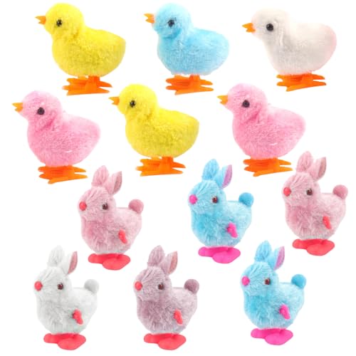 12 Ostern Küken Hasen Aufziehen,Spielzeug für Kinder Ostern Küken Aufziehen Hasenspielzeug Kaninchen Mini Küken,Plüschkaninchen Uhrwerk Spielzeug für Kinder Ostern Geschenk Ostern Eierkorbfüller 12 Ostern Küken Hasen Aufziehen,Spielzeug für Kinder Ostern Küken Aufziehen Hasenspielzeug Kaninchen Mini Küken,Plüschkaninchen Uhrwerk Spielzeug für Kinder Ostern Geschenk Ostern Eierkorbfüller von Fadcaer