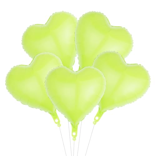 5 Stück Grün Herz Ballons für Mädchen Frauen,Folienballons mit Bändern,18 Zoll Herzform Heliumballons,Herzballons Luftballons Herzluftballons für Geburtstag Hochzeit Jahrestag Party Dekorationen von Fadcaer