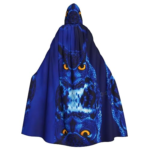 Blaue Eule, Unisex, mit Kapuze, Halloween-Umhang, Cosplay, Halloween, Weihnachten, Kostüme, für Erwachsene von Faduni