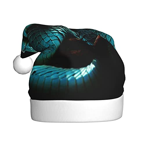 Blaue Schlange Gedruckt Weihnachtsmütze Nikolausmütze Für Erwachsene Xmas Hut Für Weihnachten Party Santa Kostüm von Faduni