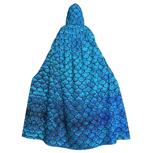 Blauer Fischschuppen-Umhang, Unisex, mit Kapuze, Halloween-Umhang, Cosplay, Halloween, Weihnachten, Kostüme, für Erwachsene Blauer Fischschuppen-Umhang, Unisex, mit Kapuze, Halloween-Umhang, Cosplay, Halloween, Weihnachten, Kostüme, für Erwachsene von Faduni