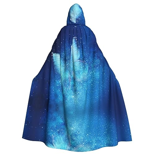 Blauer Sternenschmetterling Unisex mit Kapuze Halloween Umhang Cosplay Halloween Weihnachten Kostüm für Erwachsene von Faduni