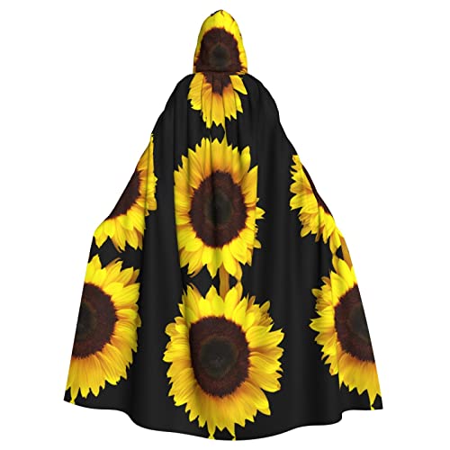 Faduni Umhang mit Sonnenblumen-Hintergrund, Unisex, Weihnachten, Halloween, Hexenparty, mit Kapuze, Vampir, Umhang Faduni Umhang mit Sonnenblumen-Hintergrund, Unisex, Weihnachten, Halloween, Hexenparty, mit Kapuze, Vampir, Umhang von Faduni