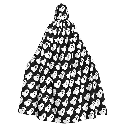Faduni Umhang mit niedlichem weißem Geister-Halloween-Muster, bedruckt, Unisex, Weihnachten, Halloween, Hexenparty, mit Kapuze, Vampir, Umhang für Erwachsene Faduni Umhang mit niedlichem weißem Geister-Halloween-Muster, bedruckt, Unisex, Weihnachten, Halloween, Hexenparty, mit Kapuze, Vampir, Umhang für Erwachsene von Faduni
