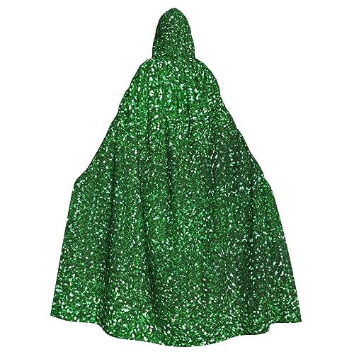 Grüne Pailletten Funkeln Unisex Kapuze Halloween Umhang Cosplay Halloween Weihnachten Verkleidung Kostüme für Erwachsene von Faduni
