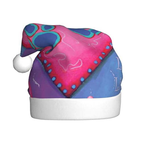 Weihnachtsmütze mit Hundepfoten-Motiv, bedruckt, Weihnachtsmütze für Erwachsene, Weihnachtsmütze für Weihnachtsfeier, Weihnachtsmann-Kostüm von Faduni