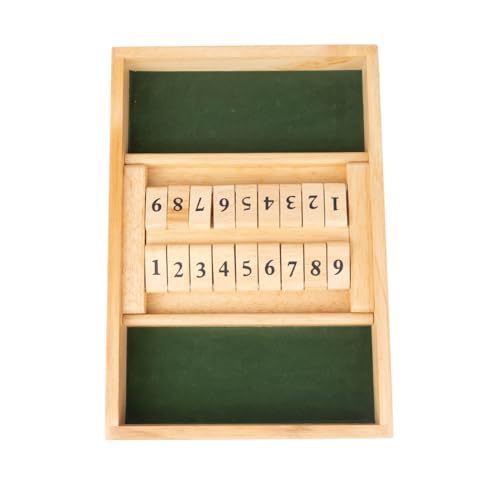 Fafaherr Shut The Box Holzbrettspiele, Schließ die Box Würfelspiel Deluxe 2-Spieler Shut The Box 9er Würfelspiel Holz Tisch Spiel Klassisch Würfelspiel Board Spielzeug von Fafaherr