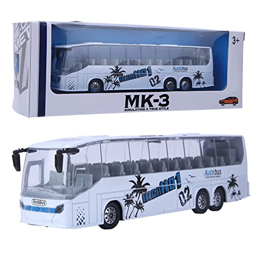 Fafeicy 1:50 Alloy -Bus -Modellspielzeug, Pull Back Transitbus mit Leichter Musiköffnungstür für Kindersammlung (White) von Fafeicy