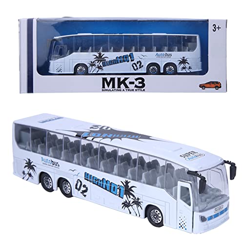 Fafeicy 1:50 Skala -Legierungspunkt -Busspielzeugmodell mit Leichten Musik Eröffnen Türen für Sammlergeschenk (White) von Fafeicy