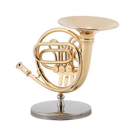 Fafeicy 4 Zoll Mini Messing Französisches Hornmodell mit Displayständer Goldplattiertes Instrument Replik für Weihnachtsdekoration Fafeicy 4 Zoll Mini Messing Französisches Hornmodell mit Displayständer Goldplattiertes Instrument Replik für Weihnachtsdekoration von Fafeicy