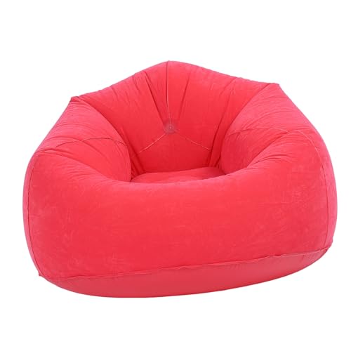 Fafeicy Aufblasbarer Lounge -Stuhl Weiche Verblassen Tragbares Blow -Sofa für Wohnzimmer Schlafzimmer Büro, PVC Material (Rot) von Fafeicy