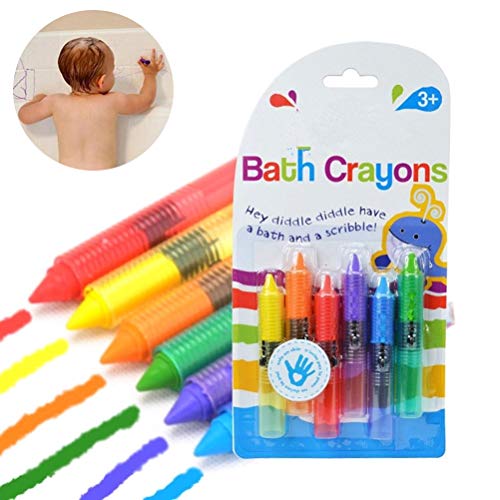 Fafeicy Baby Bad Buntstifte Farbenfrohe Badewanne Duschspielzeug Ideal für Kreative Größe 9*1,5 cm (Color) von Fafeicy