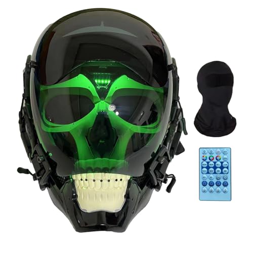 Fafeicy Cosplay -Schädel Luminous -Helm, Sprachgesteuerung mit Einstellbarer Helligkeit Cyberpunk Design 10 Helligkeitsniveaus USB -wiederaufladbar, für Musikfestivals, für Fafeicy Cosplay -Schädel Luminous -Helm, Sprachgesteuerung mit Einstellbarer Helligkeit Cyberpunk Design 10 Helligkeitsniveaus USB -wiederaufladbar, für Musikfestivals, für von Fafeicy