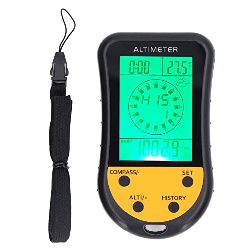 Fafeicy Digitaler Höhenmesser 8 in 1 Multifunktionsbarometer mit Kompass -Thermometer -Wettersensor für Outdoor -Enthusiasten LCD Hintergrundbeleuchtung von Fafeicy